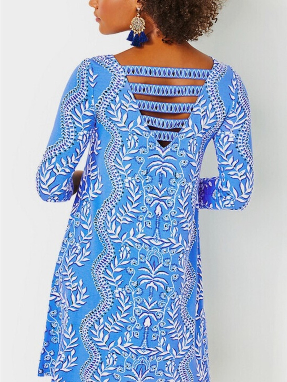 Lilly Pulitzer Blue and White Printed Shift Dress
